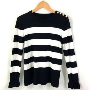 KARL LAGERFELD Black & White Long Sleeve Sweater C27